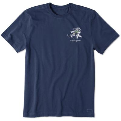 Life Is Good. Men's Adirondack Jake Mini Crusher Tee, Darkest Blue