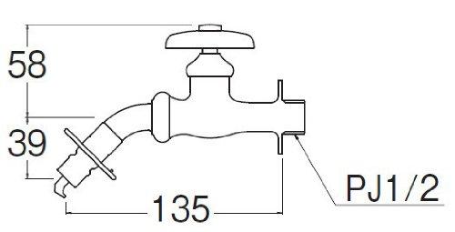 SANEI Washing Machine Faucet, Home Faucet with POS, JY123TV-1-13