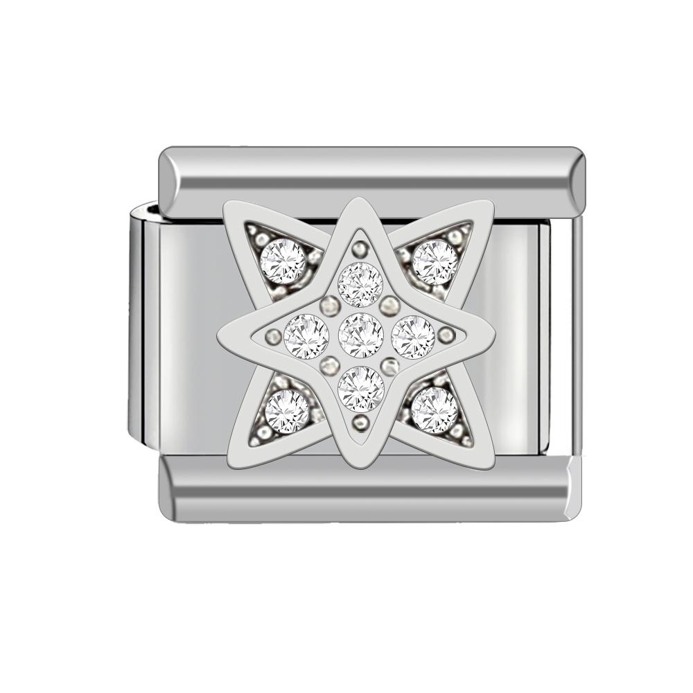 Crystal Series Italian Charm Stainless Steel Bracelet 9mm Diy