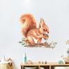 Cartoon Cute Squirrel with Pinecone Wall Sticker for Kids Room Kindergarten Home Decor Self-Adhesive Removable Decal