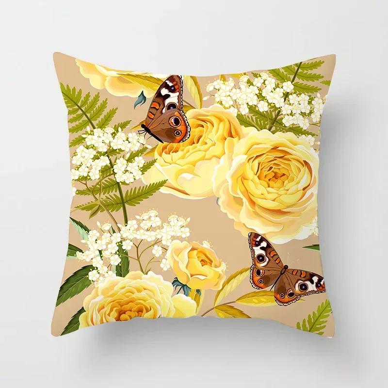Flower Pattern Decoration Pillowcase Wedding Party Birthday Gift Decoration Pillowcase Office Home Decor Sofa Cushion Cover
