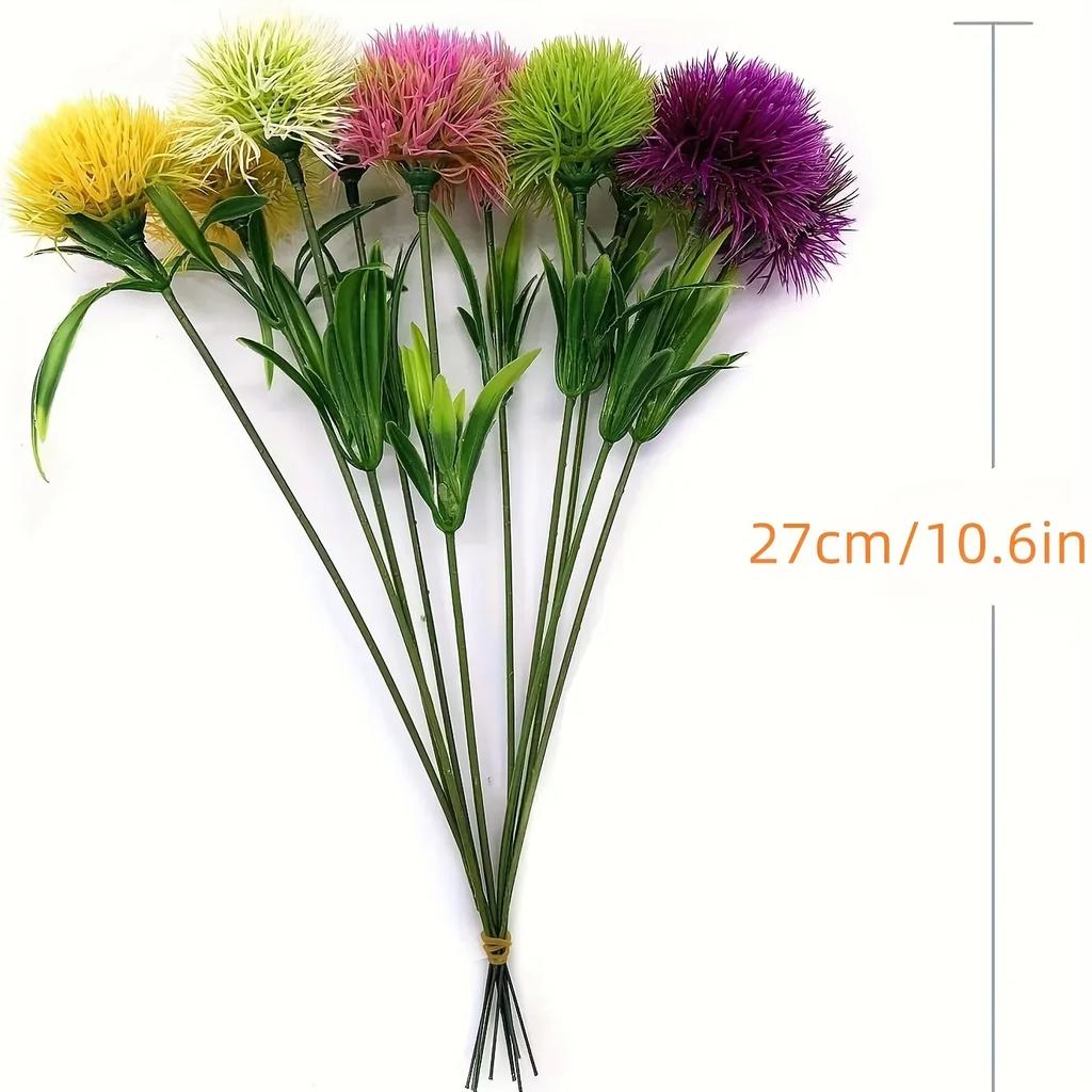 10 Stück Plastik Künstliche Blumen Pflanzen Löwenzahn für Zuhause Vasen Garten Künstliche Dekoration Zubehör Hochzeit Brautstrauß