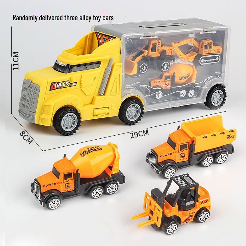 Dinosaur Truck Toy Storage & Transport Set with Alloy Car for Kids