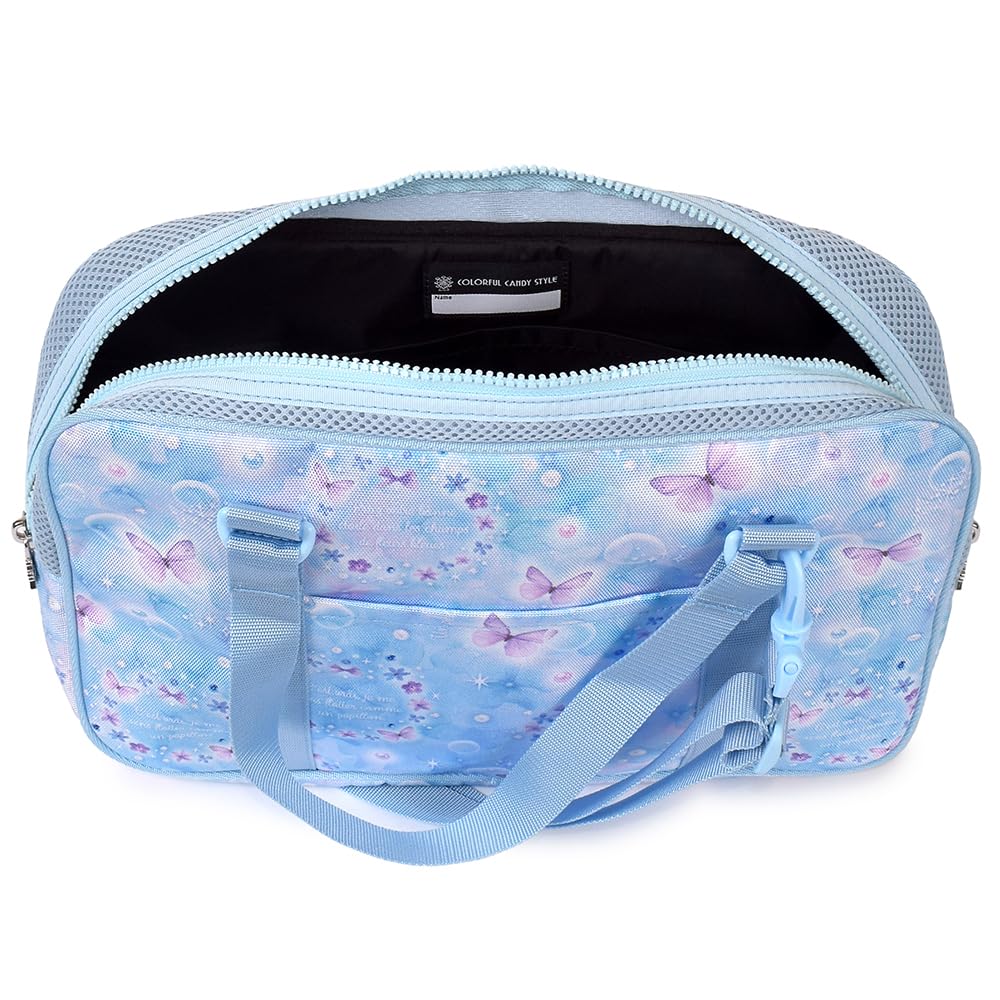 COLORFUL CANDY STYLE Calligraphy and Moonlight Butterfly for Elementary School with Shoulder Includes a Free A Cleaning Cloth for Wiping Bag,