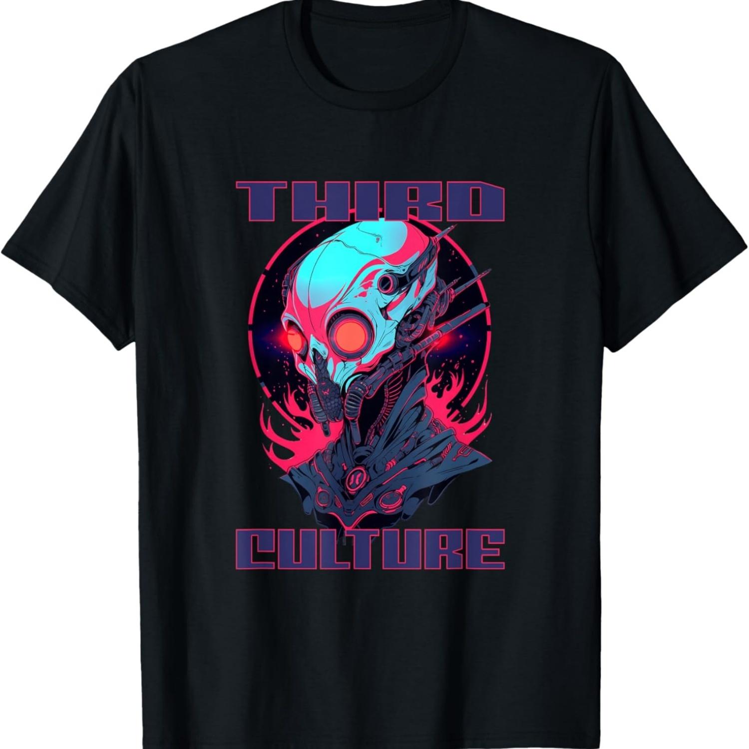 CYBERPUNK ALIEN CYBORG PLASMA FIRE T-Shirt S чёрный