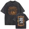 Camiseta Gráfica Bad Bunny Un Verano Sin Ti Vintage Lavada Moda Masculina Oversize Streetwear Femenina Camisetas de Algodón de Alta Calidad