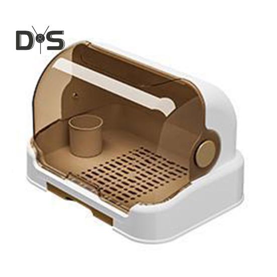 

Стелаж для сушіння дитячих пляшечок. Пилонепроникний, прозорий дизайн. Стелаж для дитячих пляшечок. Сушильна коробка для зберігання зі знімним дренажним лотком. коричневий