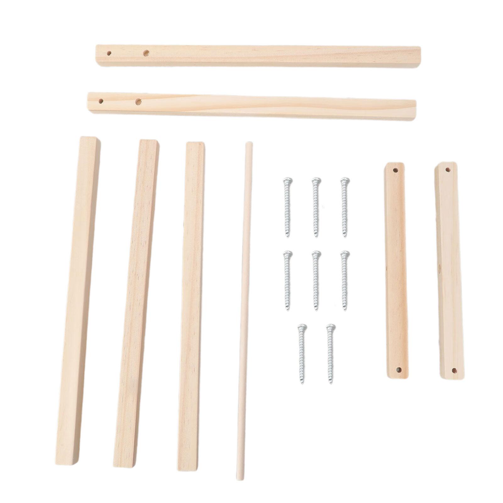 

Дерев яна вішалка з подвійною перекладиною для одягу м яких ляльок Міцний органайзер для зберігання для дитячої кімнати та гардеробу A