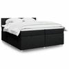 Exclusive House - Bed Slat Base with Mattress Black 200x200 Cm Fabric