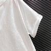 Women's V-Neck Pleated Printed Short Sleeve T-Shirt