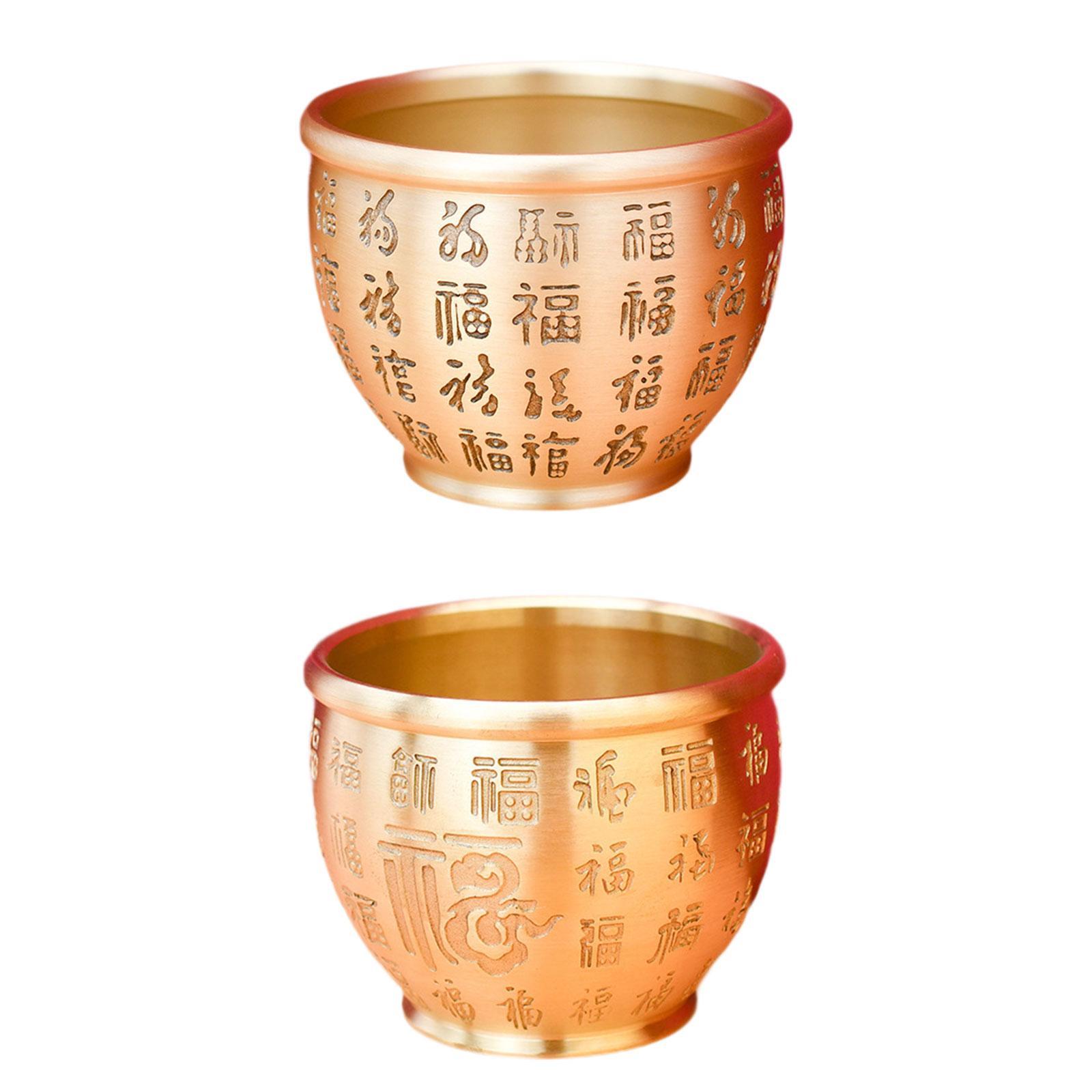 

Feng Shui Treasure Bowl Height 7.4 cm Prosperity Figurine for Housewarming Diameter 9 cm