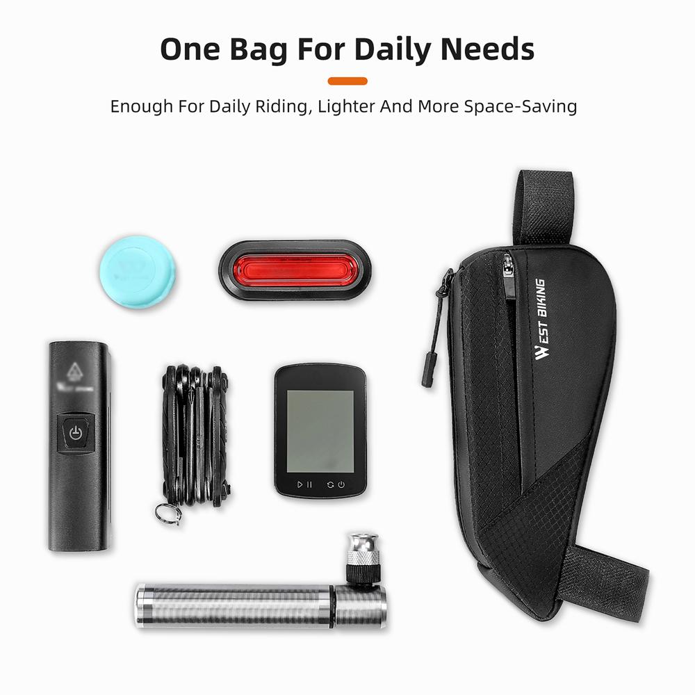 0.5L Bicycle Bag Bike Frame Fronttube Bag Bicycle Front Frame Bag Compact Size Smooth Zipper