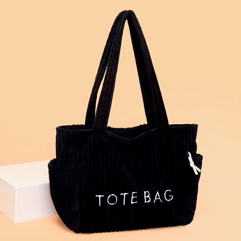 

Plush Korean version large-capacity versatile tote bag women s lazy style casual personality new niche design shoulder bag чёрный