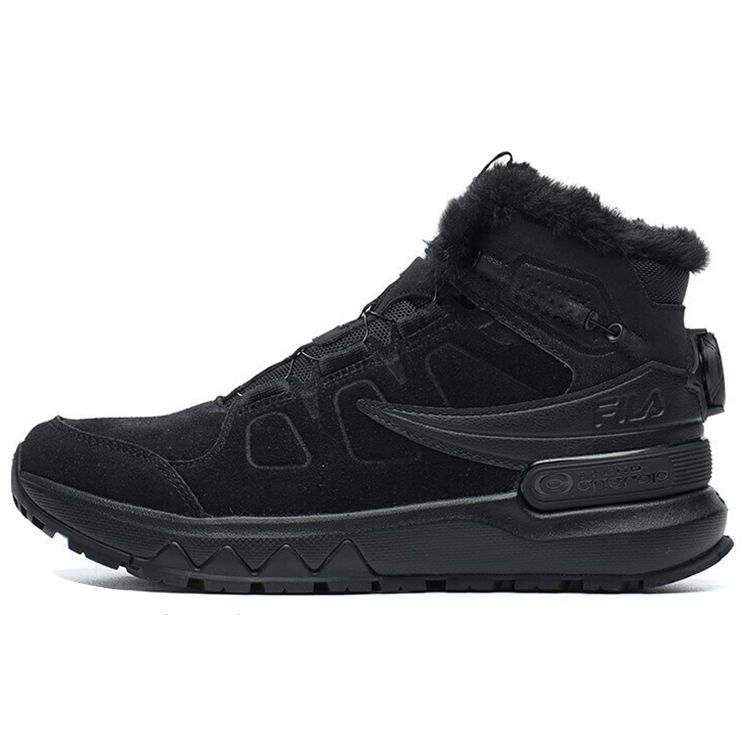 FILA Lynx Terrain Boa Outdoor Racing Sports Fleece Fabric High-Top Running Shoes Women sneaker Black A12W142210FBD