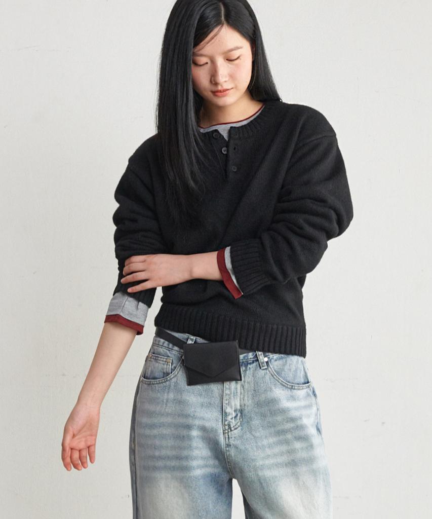 GLW [Unisex] Double Layered Long Sleeve Tee Gray