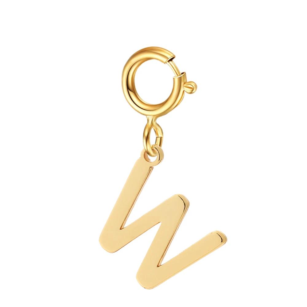 spring buckle Letter Charms Pendant initial charms pendant for Women Necklace earring Zircon keychain DIY accessories Wholesale
