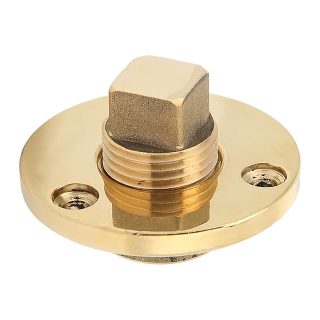 Marine Drain Plug Kit 25mm 1in Mounting Hole Bronze Mirror Polished for Fish Wells Ice Chests Yacht