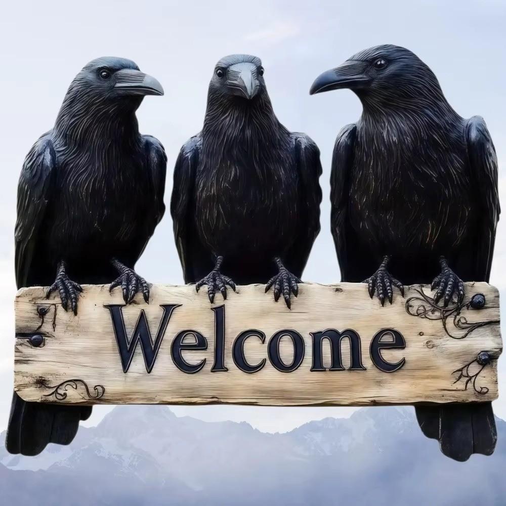 Handmade Halloween Wooden Door Sign Rustic Hanging Tag Halloween Wall Art Door Hanger Garden