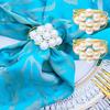 1Set 6Pcs Pearl Spring Wire Napkin Rings - for Restaurant, Hotel & Event Table Decoration
