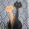 Wooden Cat Ruler: Korean Creative Animal Student Stationery & Planner Tool