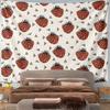 Strawberries and Triangle Pattern Pattern Wall Hanging Tapestry Decorative Tapestry Home Decor for Bedroom and Living Room