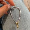 Classic Cute Little Bear Grey Pearl Bracelets for Women High Grade Diamonds Inlaid Exquisite Bracelet Simple Elegant