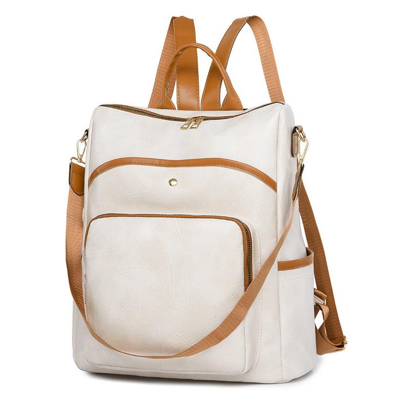 PU Backpack Women's Bag New Simple and Fashionable Large-capacity Women's Backpack Versatile Single Shoulder Messenger Bag