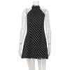 Cross-Border Style French Halter Neck Backless Slim Fit Fashionable Polka Dot Print Sexy Pure Desire European and American Style A-Line Dress