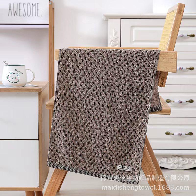 

Утолщенное полотенце из чистого хлопка, полосатое мужское полотенце, мягкое, впитывающее, прочное, женское полотенце для лица 34*74cm