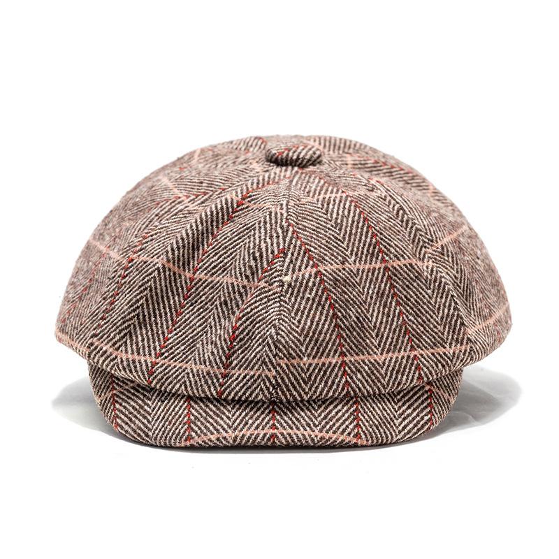 Middle-Aged and Elderly Octagonal Cap Men's Beret Autumn Winter Newsboy Caps Woolen Painter's Cap