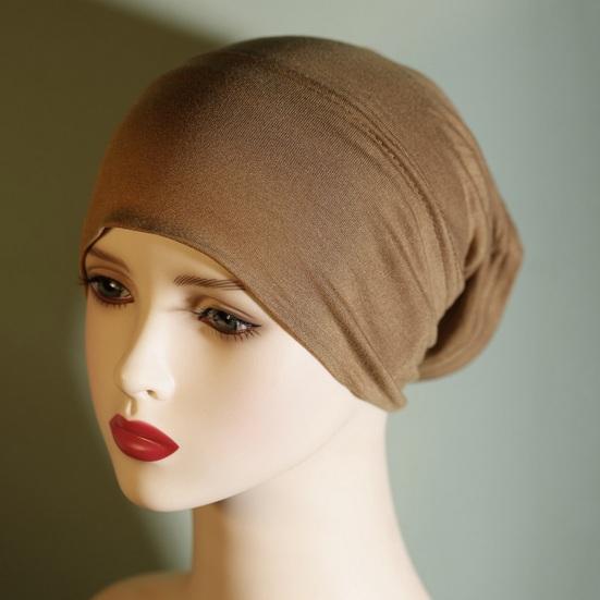 Headscarf Hat Mercerized Cotton Soft Breathable Wrinkle-Resistant Fabric Elastic Comfortable Fit Turban Hat Daily Wear