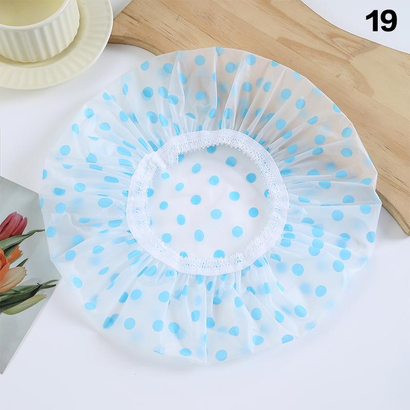 Hair Bonnet For Women Ladies Spa Salon Home Travel Use Flower Pattern Double Layer Shower Cap Waterproof Reusable Printed Bath