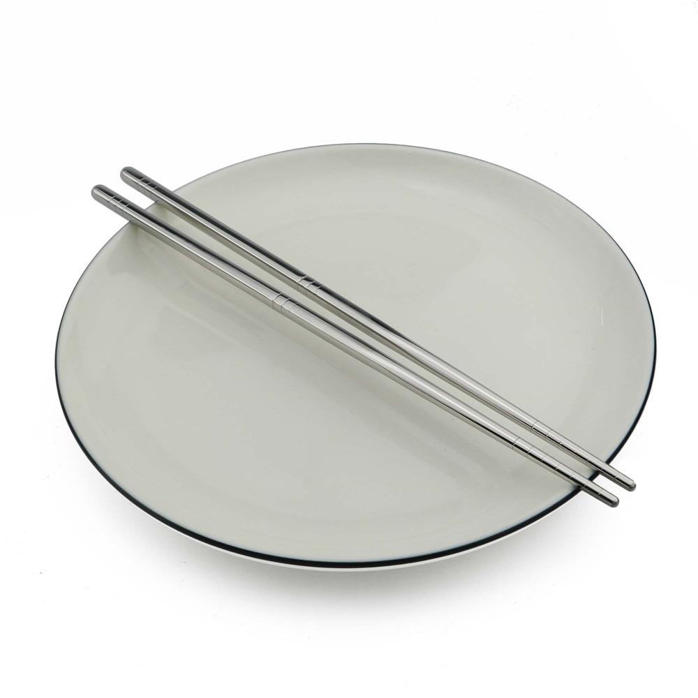 Lot De 6 Paires De Baguettes Réutilisables, En Acier Inoxydable, Antidérapantes, Passent Au Lave-vaisselle, Baguettes