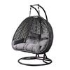 Thick Rattan Balcony & Courtyard Hanging Basket Chair - Single/Double Magic Leaf Design