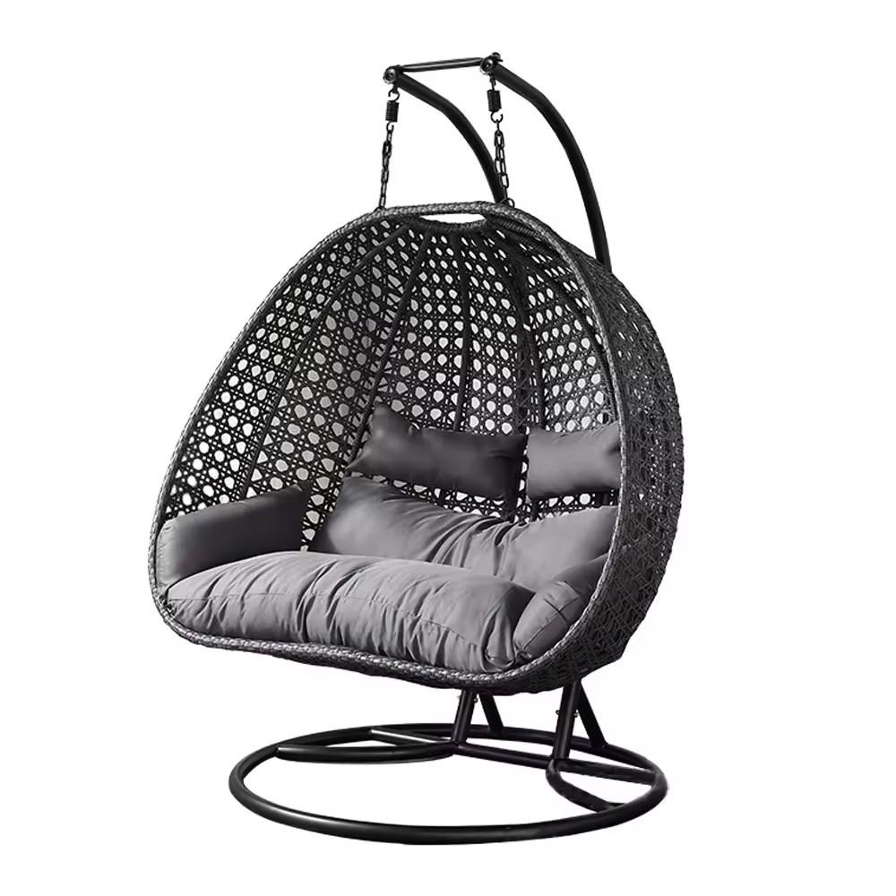 Thick Rattan Balcony & Courtyard Hanging Basket Chair - Single/Double Magic Leaf Design