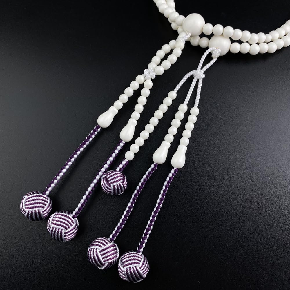 Myorenka Soka Gakkai Prayer Beads New Ivory PC Beads Shaku Black M Size Unisex Prayer Beads Prayer Beads Set Odamaki Sanskrit Tenbou SGI Prayer Beads