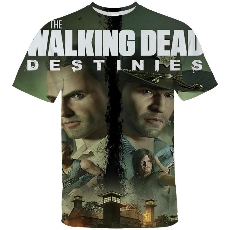 Movie The Walking Dead Graphic T Shirt Men's Clothes Horror 3D Printed Fashion Tees O-Neck T-shirt Harajuku Summer Unisex Tops