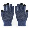 Winter Touchscreen Gloves Men Large Size Thermal Anti-Slip Cold Weather Riding Knitted Double Layer Thick Fleece Lined