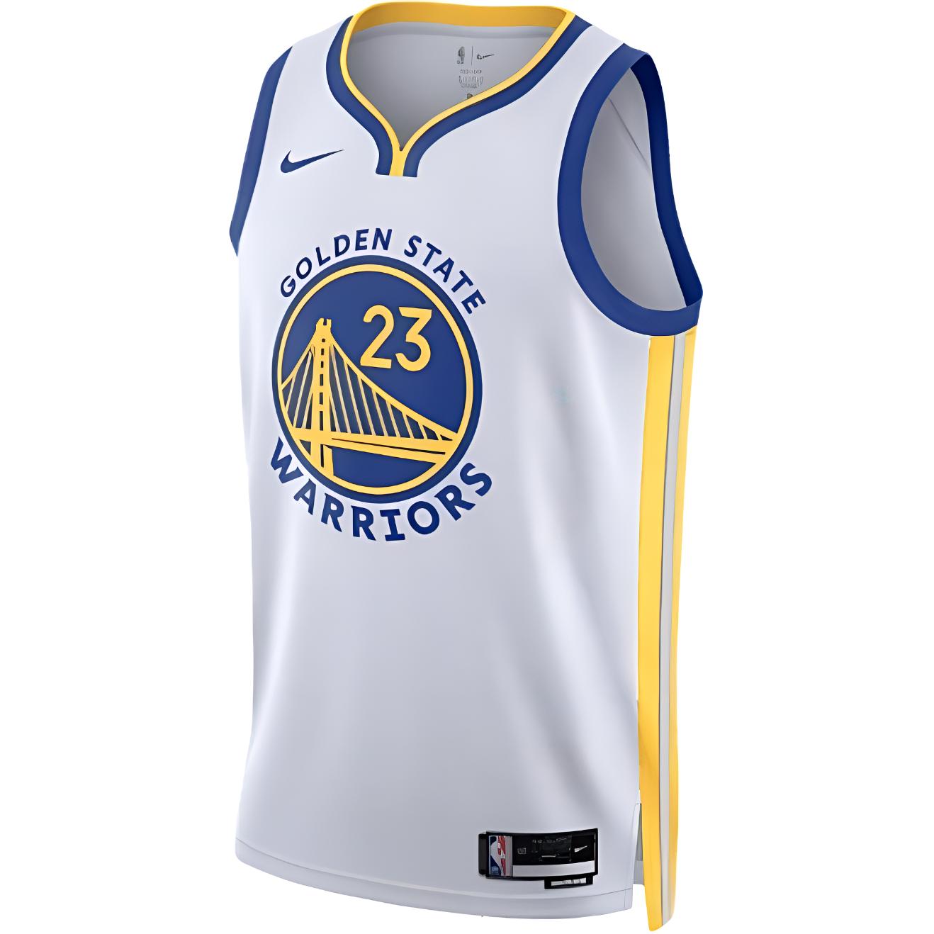

Nike NBA Golden State Warriors 23 Jersey Sleeveless Pullover Round Neck Letter Logo Print Men jerseys White DN2077-102 M