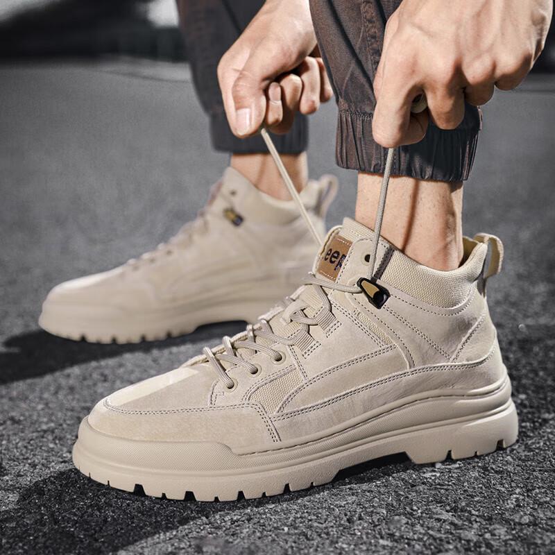 Jeep Men's Low-Top Casual Pigskin Outdoor Shoes