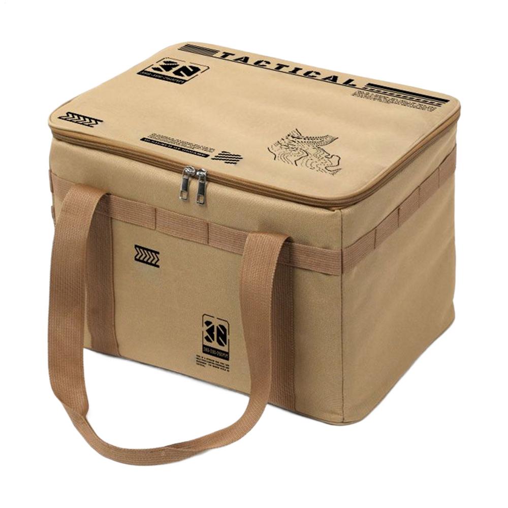 

Ящик для хранения для кемпинга 30 л Мягкий ящик для хранения посуды и кухонной утвари Складная сумка-органайзер для плиты, кастрюль, мисок, походного оборудования хаки