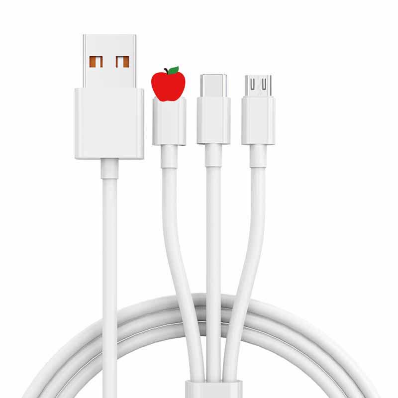 120W Super Fast Charging One-to-Three Cable for Apple, Android, Huawei, and Type-C Devices