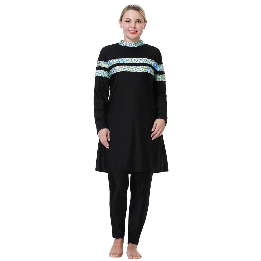Plus Size Women Muslim Muslimah Swimwear Full Coverage Women Swimming Suit Conservative Highly Elastic Comfortable 3 Pieces Beachwear 3XL-8XL