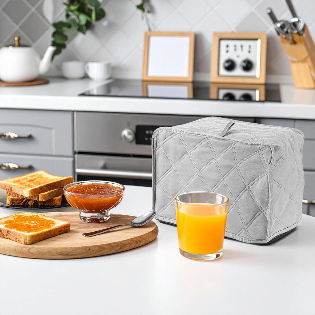 Toaster Cover, Toaster Cover 2 Slice Toasters Covers 4 Slice Small Appliance Covers Hiding for Bread Machine Bread Maker Protector Cotton Quilted