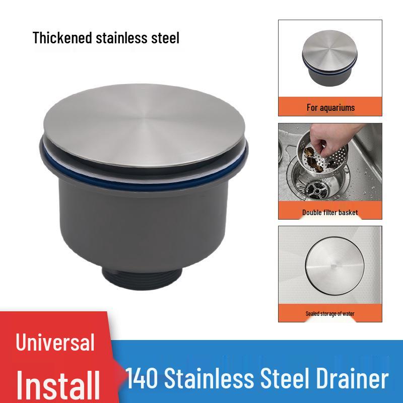 Stainless Steel Kitchen Sink with Drainer and Basket Strainer Accessories
