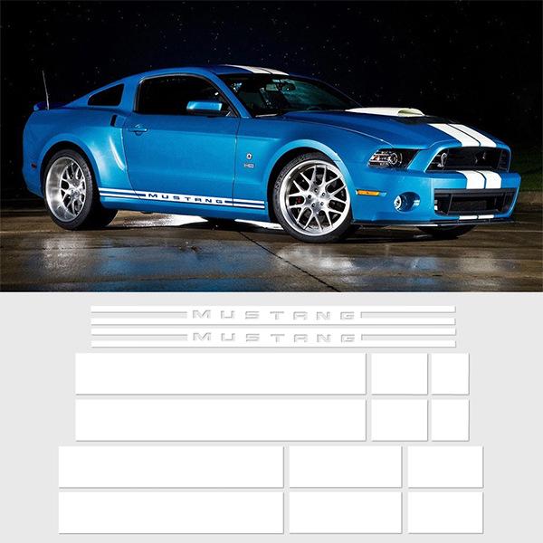 

Наклейка на гоночный капот и боковые юбки Ford Mustang, наклейка из 5D углеволокна Mustang