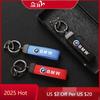 Hot 2025 Porte-clés Emblème de Voiture en Cuir Porte-clés de Véhicule Automatique Pour BMW 50th F30 F10 E90 F20 E46 E60 E70 E39 E36 E87 E92 X6 X7 GT G