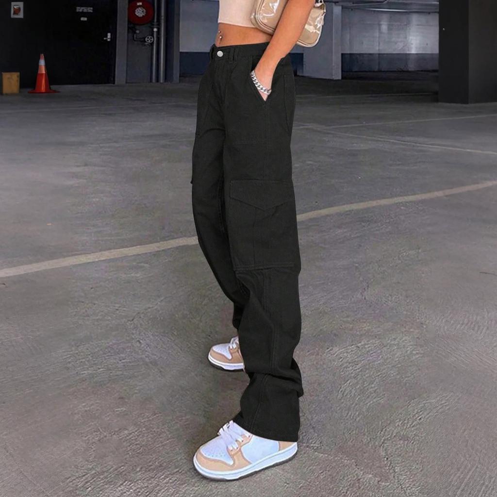 Ladies' Jeans Trend Casual Fashion Straight Leg Workwear Jeans