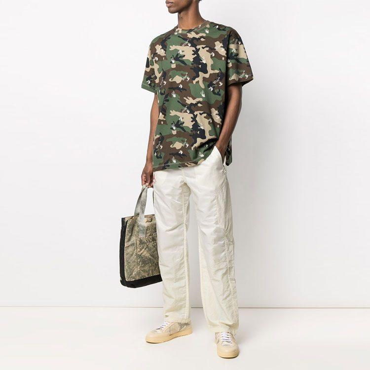 OFF WHITE Camouflage Print Crew Neck T Shirt OMAA038S21JER0165600