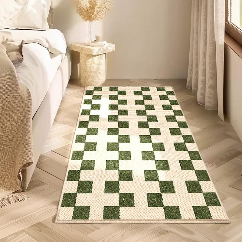 

VIKAMA Американский Антикварный Ковер Ретро Клетка Спальня Кровать Хвост Кровати Одеяло Удобный Мягкий Гостиная Декоративный Коврик для Пола 80x120cm 32x47inch